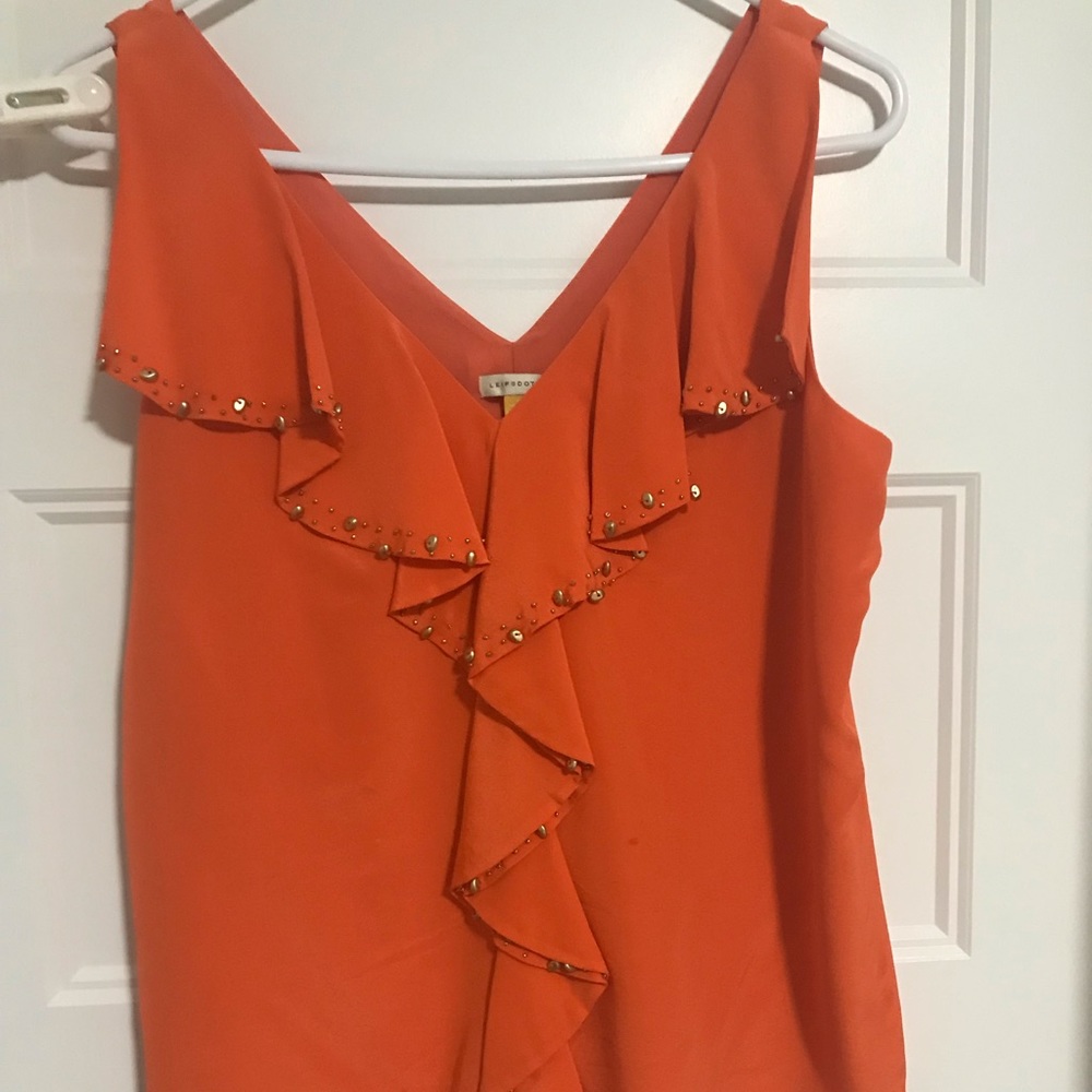 Orange silk top
